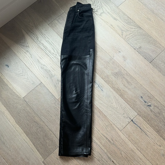 AGOLDE Pieced 90's Pinch Waist Jean in Howl & Detox Leather size 23 - Picture 4 of 8